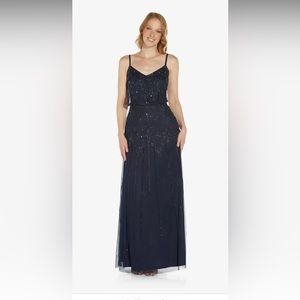 NWT Adrianna Papell hand beaded mesh gown